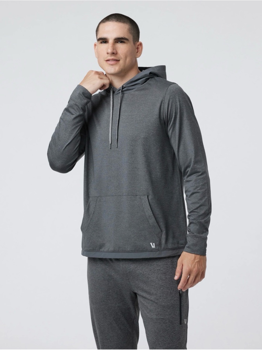 Vuori Sunday Element Performance Hoodie Charcoal Gray L